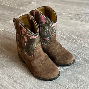 Toddler girls pink camo cowboy boots